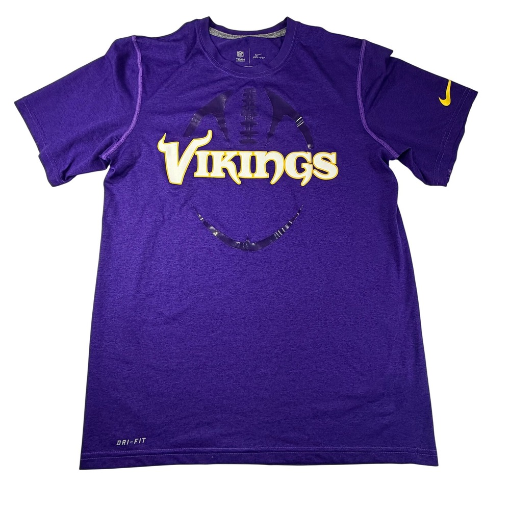 Nike Minnesota Vikings Dri-Fit Shirt Mens S Purple NFL Team Apparel‎ Graphic FB